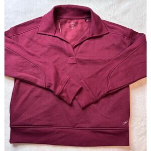 Freely Women’s XS Burgundy LS Collared V-Neck Pullover NWOTs